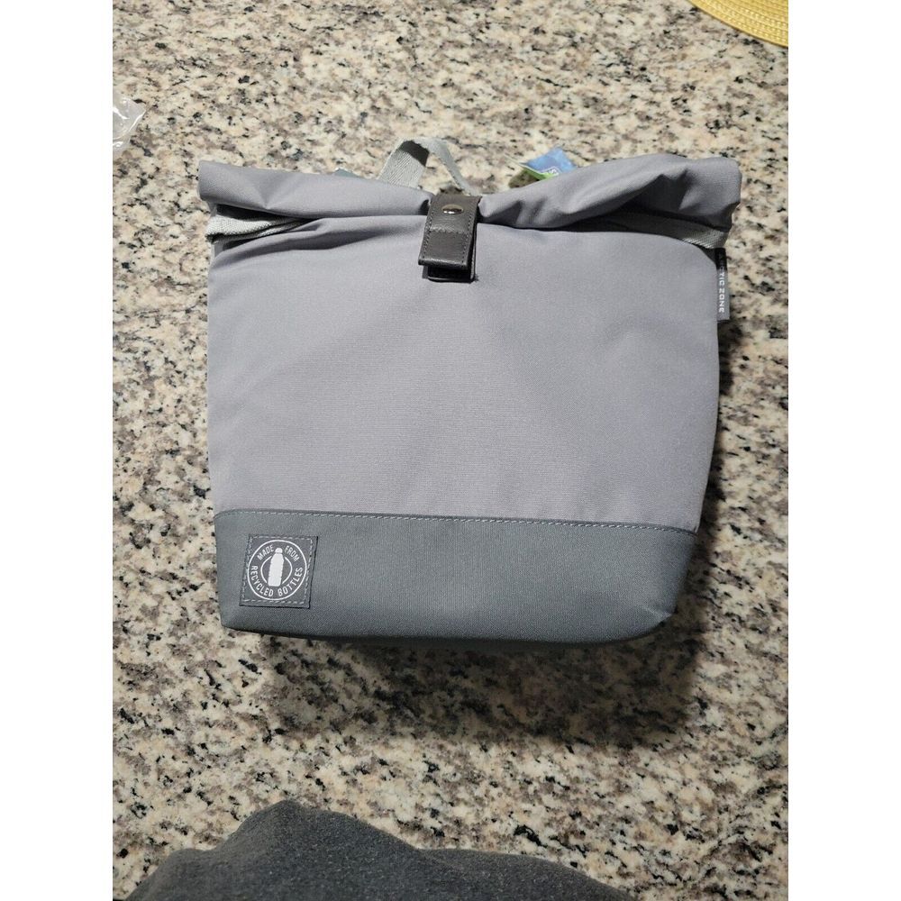 ARCTIC ZONE INSULATED MICROBAN ECO LUNCH TOTE WITH SNAP LOCK & HANDLE - GRAY